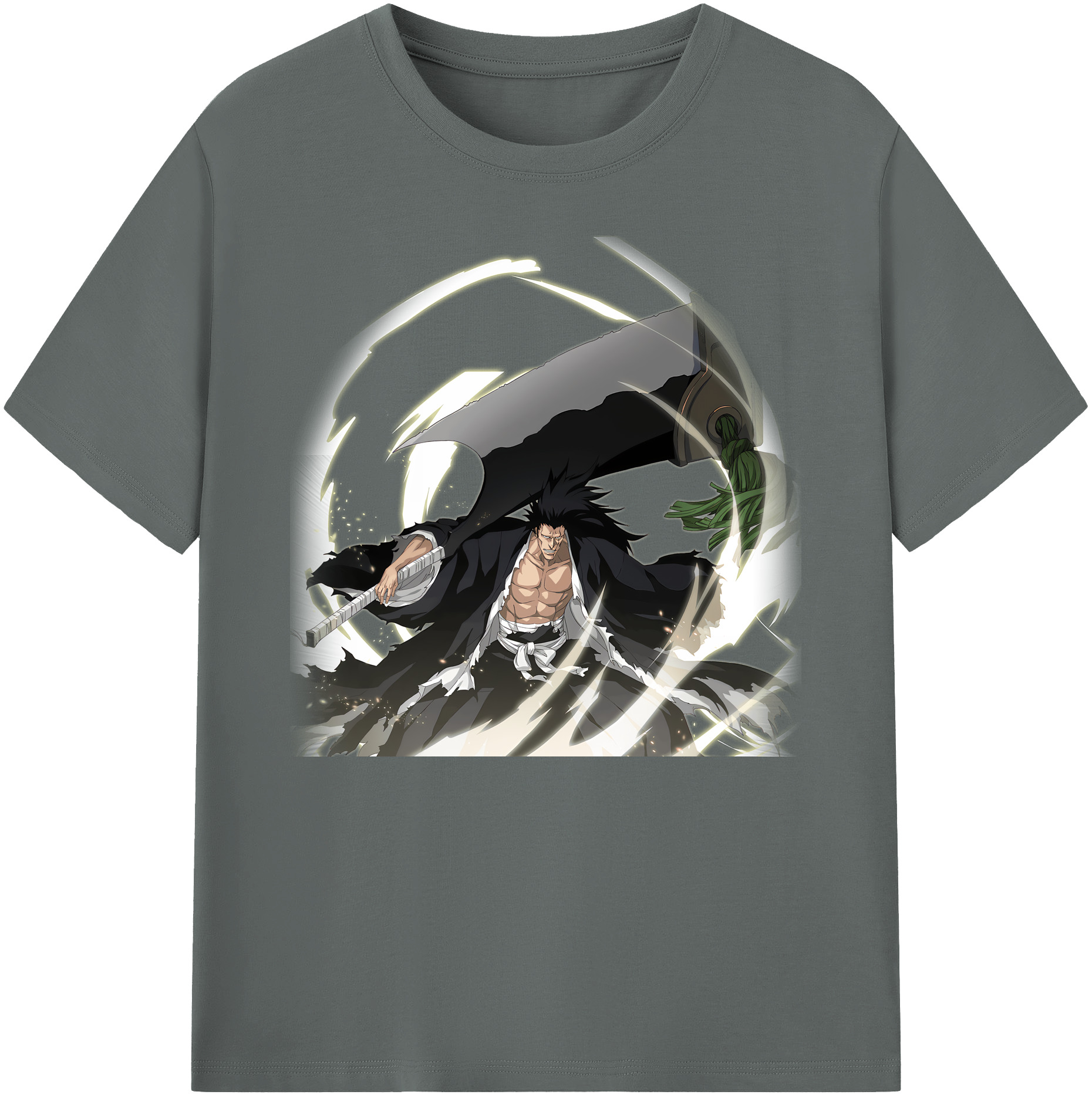 （画像用） ブリーチ ざらき けんぱち BLEACH Zaraki Kenpachi 綿100％ メンズ半袖Tシャツ｜肌触りやわらか＆通気性